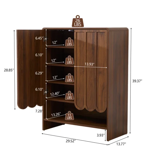 FENA Rak Sepatu 2 Pintu Kayu Jati Minimalis Modern