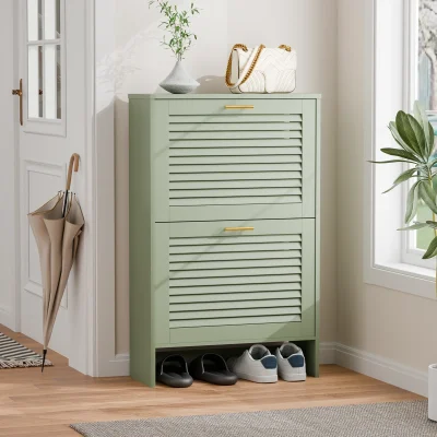 Gava Lemari Rak Sepatu 2 Susun Cat Duco Green
