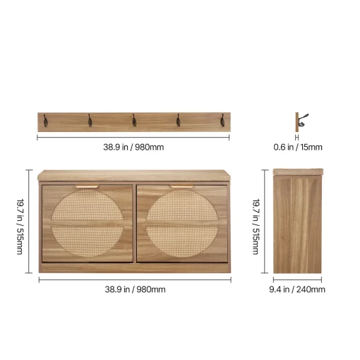 HIENNA Bufet Rak Sepatu Plywood Tacosheet Top Bantalan