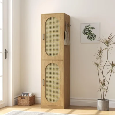 Jenna Rak Sepatu Rotan Plywood Tacosheet Oak Serat