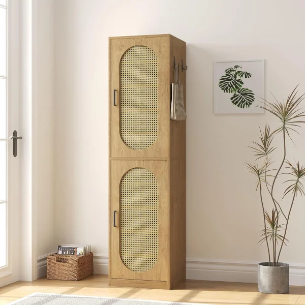 Jenna Rak Sepatu Rotan Plywood Tacosheet Oak Serat