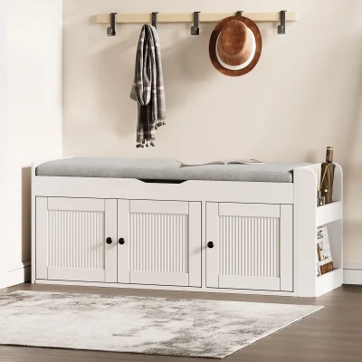 Jovinka Rak Sepatu 3 Pintu 1 Storage Cat Duco Putih