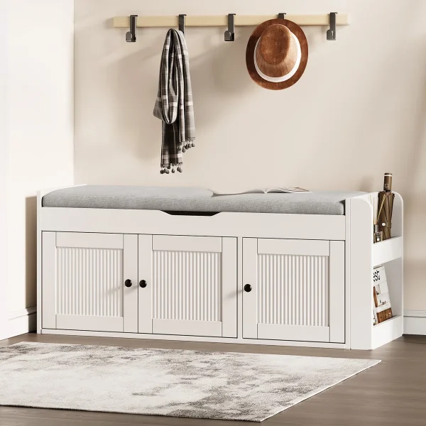 Jovinka Rak Sepatu 3 Pintu 1 Storage Cat Duco Putih