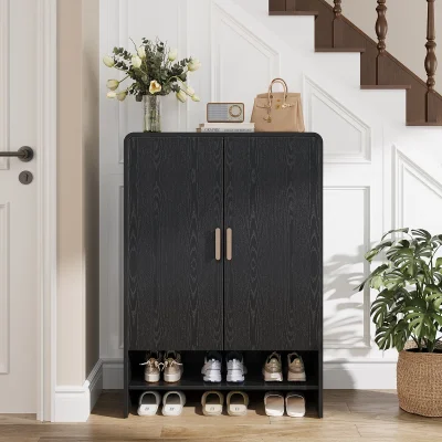 Tonni Lemari Rak Sepatu Plywood Tacosheet Hitam