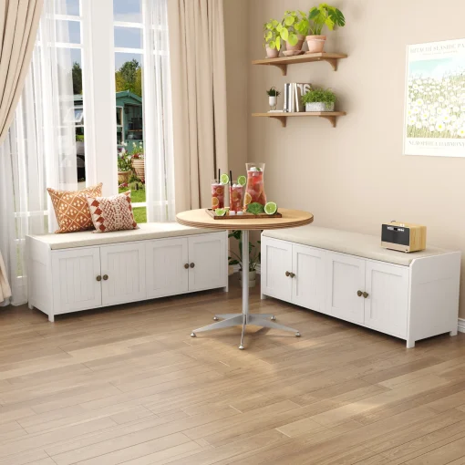 VALZA Bufet Rak Sepatu Unik Cat Duco 4 Pintu Top Bantalan