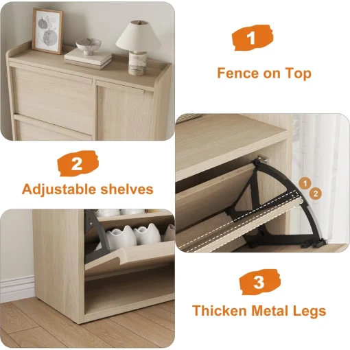 YOMA Lemari Rak Sepatu Plywood Tacosheet Motif Oak