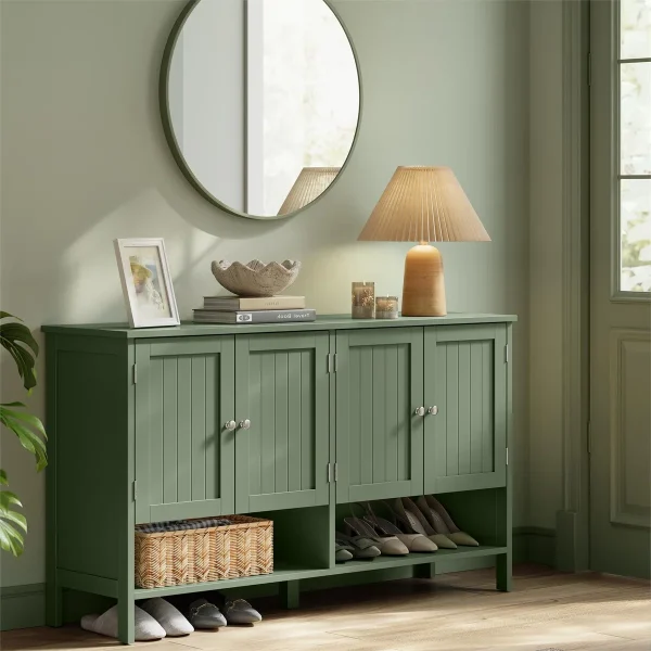 Yossa Bufet Rak Sepatu 4 Pintu Cat Duco Green Minimalis