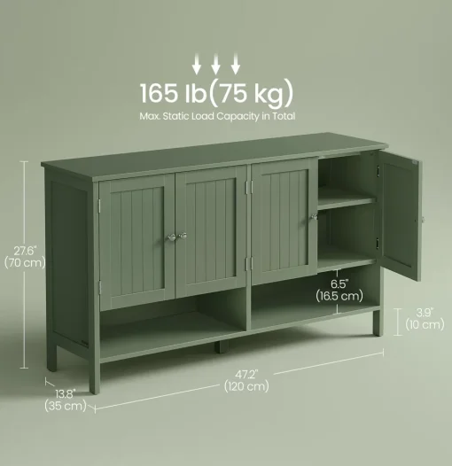 YOSSA Bufet Rak Sepatu 4 Pintu Cat Duco Green Minimalis
