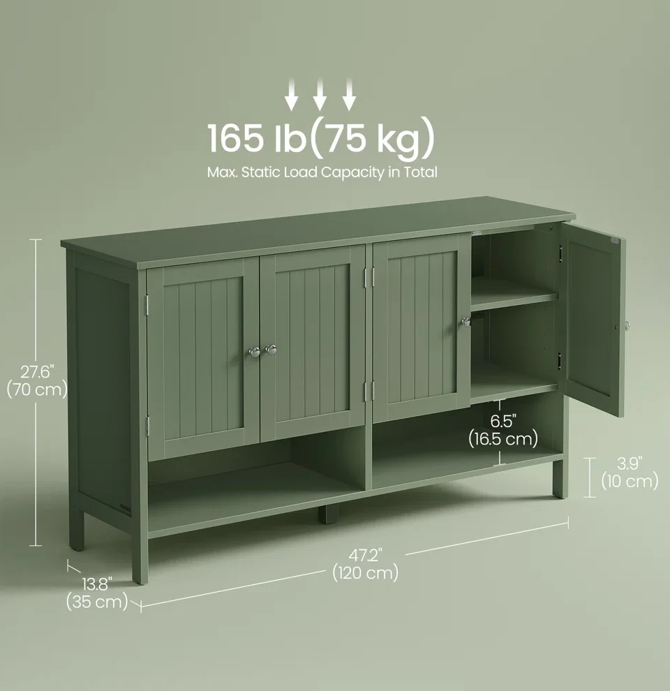 Yossa Bufet Rak Sepatu 4 Pintu Cat Duco Green Minimalis3