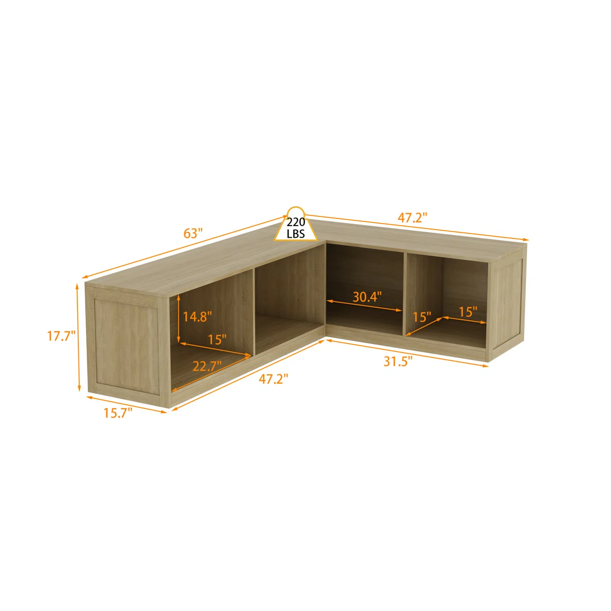 Corner Bufet Rak Sepatu Desain L Kayu Jati2