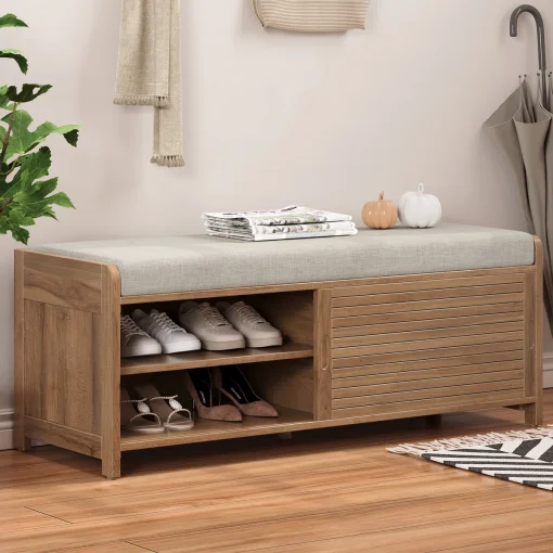 DISTA Bufet Rak Sepatu 2 Pintu Jati Top Bantalan