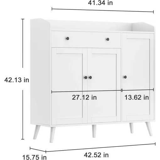 FERO Bufet Rak Sepatu 3 Pintu 1 Laci Cat Duco Minimalis