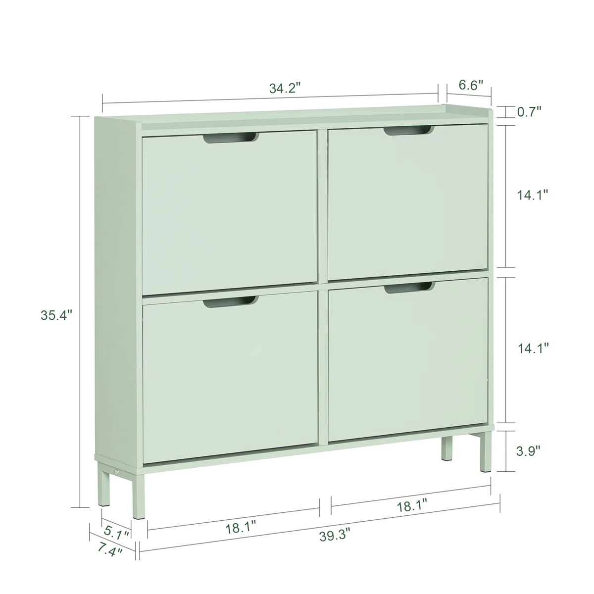 Heyna Rak Sepatu 4 Pintu Cat Duco Sage Green2
