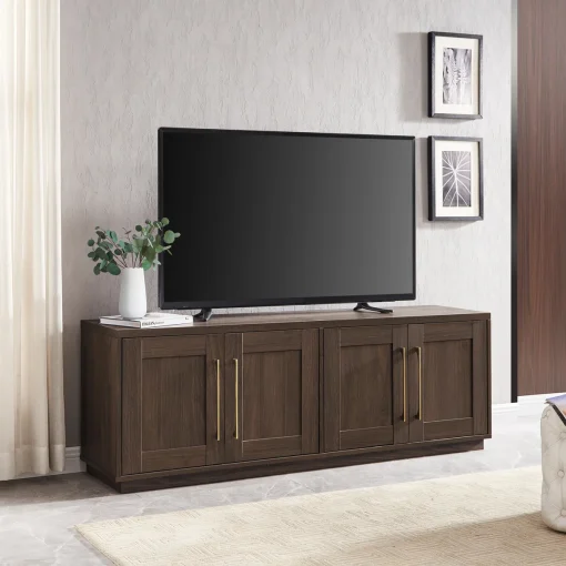Tilma Bufet Tv 4 Pintu Hpl Warna Walnut Minimalis