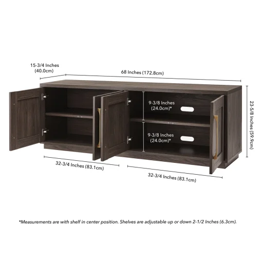 Tilma Bufet Tv 4 Pintu Hpl Warna Walnut Minimalis
