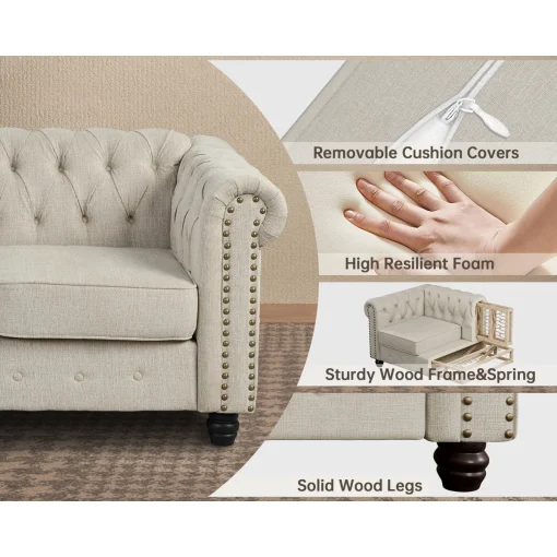 Cherry Set Sofa Tamu Klasik Chesterfield Kekinian Jepara