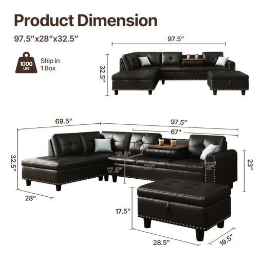 Livi Set Sofa Tamu Letter L Minimalis Modern Terbaru