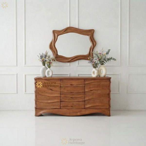 Nekkan Lemari Bufet Laci Desain Unik Minimalis Kayu Jati
