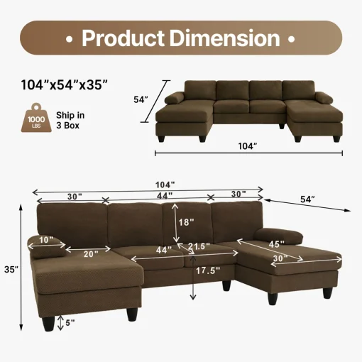 Pima Set Sofa Tamu Letter U Estetik Desain Minimalis